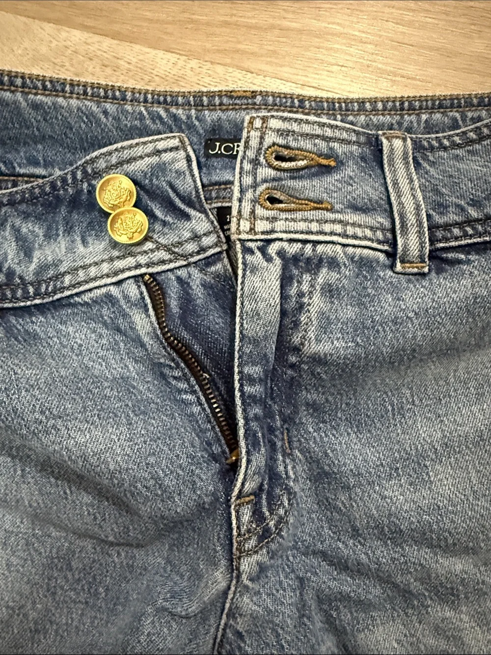 J. Crew Mid-Rise Light Blue Denim Shorts with Double Button